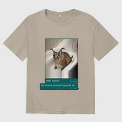 Футболка оверсайз мужская Шлёпа, цвет: миндальный