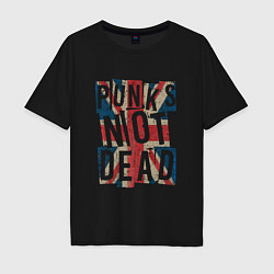 Футболка оверсайз мужская Punks not dead, цвет: черный