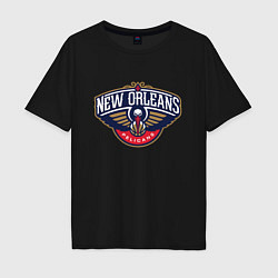 Футболка оверсайз мужская New orleans PELIKANS, цвет: черный