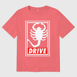 Футболка оверсайз мужская Драйв, цвет: коралловый