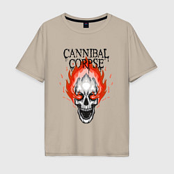 Футболка оверсайз мужская Cannibal Corpse Труп Каннибала Z, цвет: миндальный