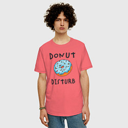 Футболка оверсайз мужская Не беспокоить Donut disturb, цвет: коралловый — фото 2
