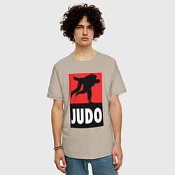 Футболка оверсайз мужская Judo, цвет: миндальный — фото 2