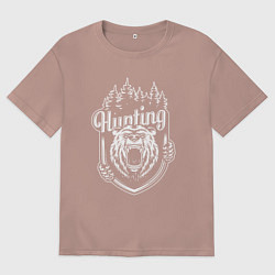 Футболка оверсайз мужская Hunting, цвет: пыльно-розовый