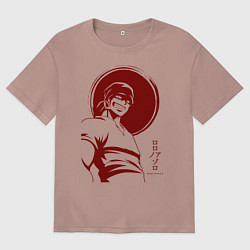 Футболка оверсайз мужская Ророноа Зоро One Piece, цвет: пыльно-розовый