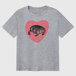 Футболка оверсайз мужская Дождевая жаба в сердце, цвет: меланж