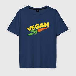 Футболка оверсайз мужская Vegan Life, цвет: тёмно-синий