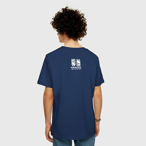 Мужская футболка оверсайз Dancing Homes Wht / Тёмно-синий – фото 4