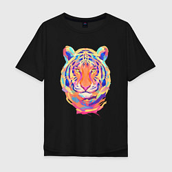 Футболка оверсайз мужская Color Tiger, цвет: черный