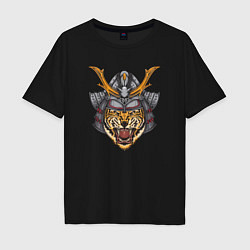 Футболка оверсайз мужская Tiger Samurai, цвет: черный