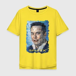 Футболка оверсайз мужская Elon Musk, Space X, цвет: желтый