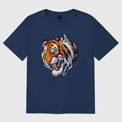 Футболка оверсайз мужская Jungle Tiger, цвет: тёмно-синий