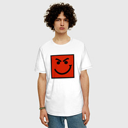 Футболка оверсайз мужская BON JOVI HAVE A NICE DAY SMILE LOGO, цвет: белый — фото 2