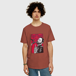 Футболка оверсайз мужская Эминем, цвет: кирпичный — фото 2