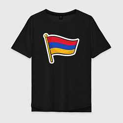 Футболка оверсайз мужская Флаг Армении, цвет: черный