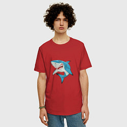 Футболка оверсайз мужская Акула-молот, цвет: красный — фото 2