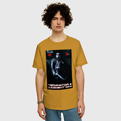 Футболка оверсайз мужская Terminator JD, цвет: горчичный — фото 2