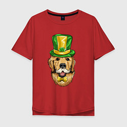 Мужская футболка оверсайз Счастливый пёс