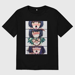 Футболка оверсайз мужская Genshin Impact Ahegao face, цвет: черный