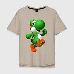 Футболка оверсайз мужская 3d Yoshi, цвет: миндальный