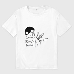 Футболка оверсайз мужская Im fine, цвет: белый