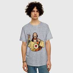 Футболка оверсайз мужская Dogma - smile Jesus like, цвет: меланж — фото 2