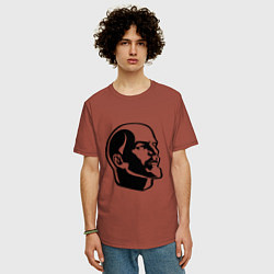 Футболка оверсайз мужская Ленин Владимир Ильич, цвет: кирпичный — фото 2