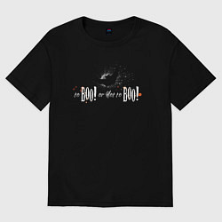 Футболка оверсайз мужская To BOO! or not to BOO! bat, цвет: черный