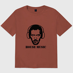 Футболка оверсайз мужская Dr House music, цвет: кирпичный