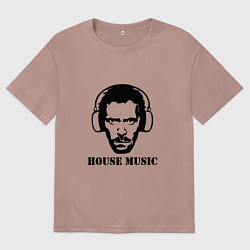 Футболка оверсайз мужская Dr House music, цвет: пыльно-розовый