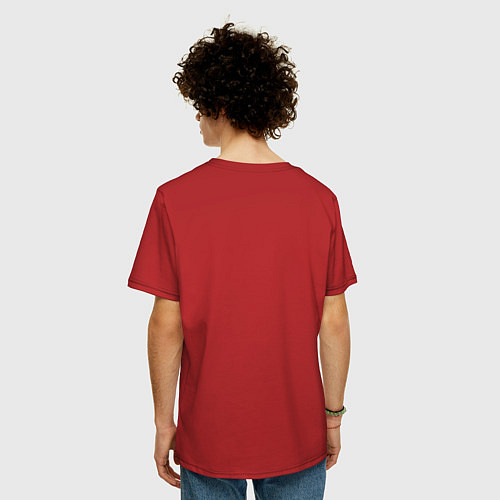 Мужская футболка оверсайз Конопатая Кан Сэ Бёк 067 / Красный – фото 4