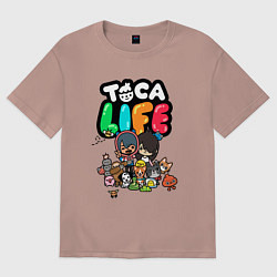 Футболка оверсайз мужская Toca Life, цвет: пыльно-розовый