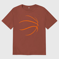 Футболка оверсайз мужская Баскетбольный мяч, цвет: кирпичный