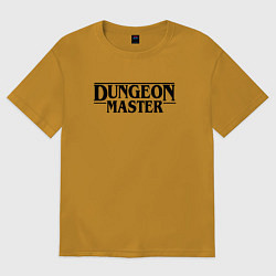 Футболка оверсайз мужская DUNGEON MASTER ГАЧИМУЧИ ЧЁРНЫЙ ЛОГО, цвет: горчичный