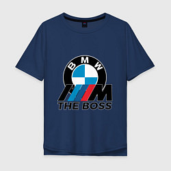 Футболка оверсайз мужская BMW BOSS, цвет: тёмно-синий