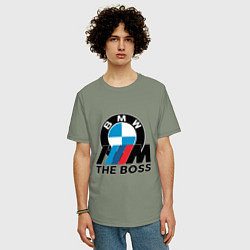 Футболка оверсайз мужская BMW BOSS, цвет: авокадо — фото 2