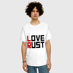 Футболка оверсайз мужская Love Rust, цвет: белый — фото 2