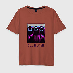Футболка оверсайз мужская Squid Game Band, цвет: кирпичный