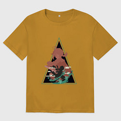 Футболка оверсайз мужская Genshin Impact KazuhaКадзуха, цвет: горчичный