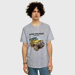 Футболка оверсайз мужская Toyota Land Cruiser FJ 40 4X4, цвет: меланж — фото 2