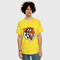Футболка оверсайз мужская Smiling Tiger, цвет: желтый — фото 2