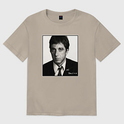 Футболка оверсайз мужская Аль Пачино Al Pacino, цвет: миндальный
