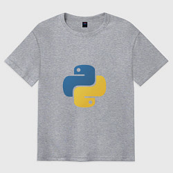 Футболка оверсайз мужская Python язык, цвет: меланж