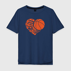 Мужская футболка оверсайз Баскетбольное сердце