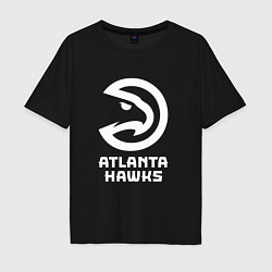 Футболка оверсайз мужская Атланта Хокс, Atlanta Hawks, цвет: черный