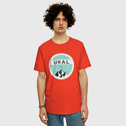 Футболка оверсайз мужская УРАЛ 01, цвет: рябиновый — фото 2