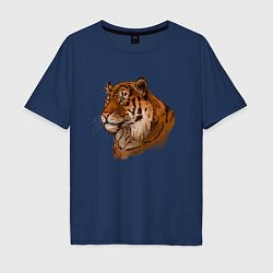 Мужская футболка оверсайз Тигр маслом