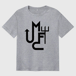 Футболка оверсайз мужская Манчестер Юнайтед минимализм, цвет: меланж