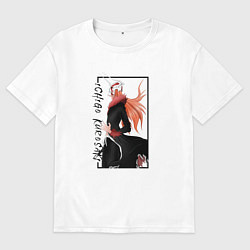 Футболка оверсайз мужская Ичиго Куросаки из аниме Блич, цвет: белый