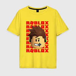 Футболка оверсайз мужская ROBLOX RED LOGO LEGO FACE, цвет: желтый